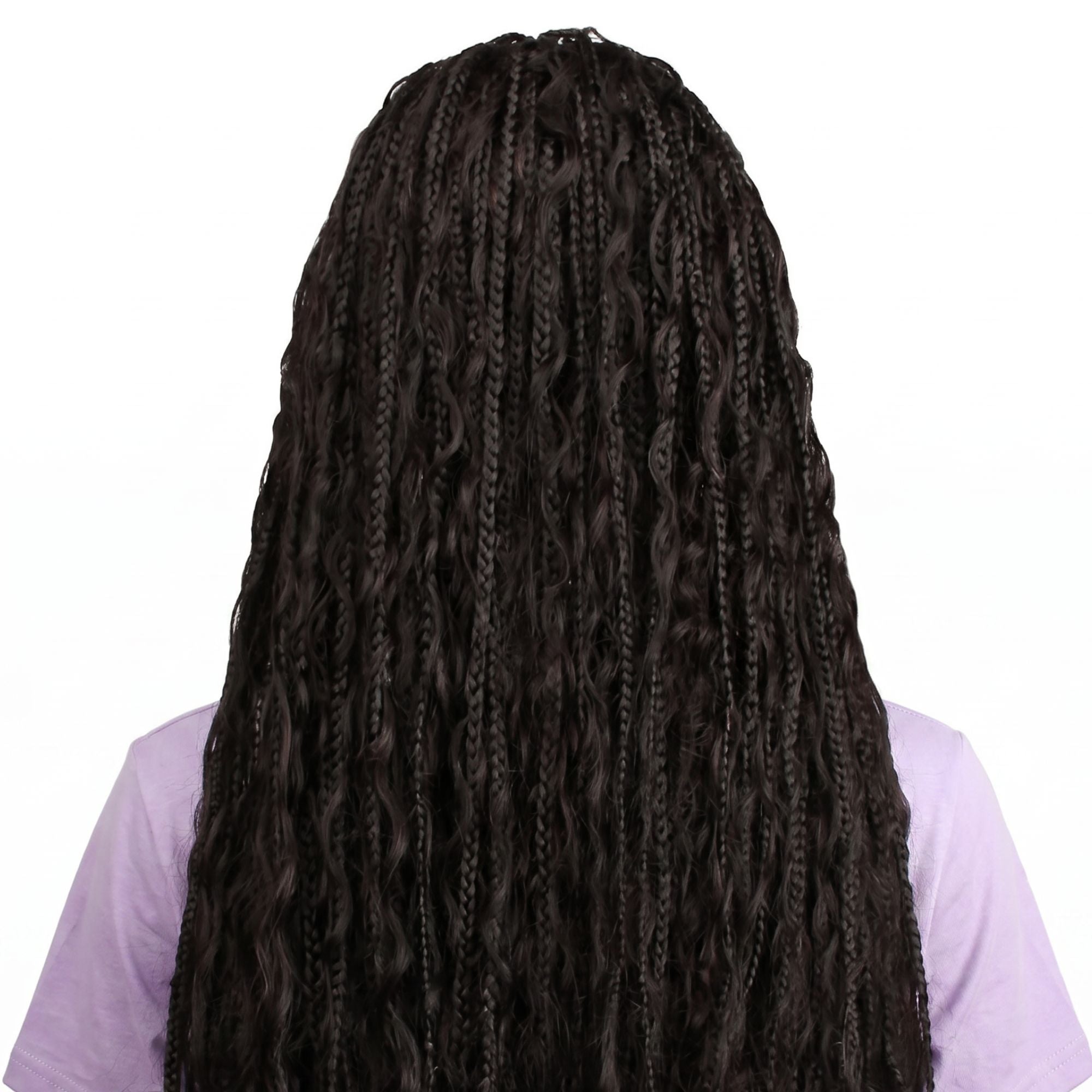 Human Hair Blended Boho Braid Full Lace Wig
