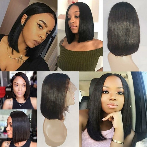Malaysian Hair Silky Straight Short Wig Peruvian Fashion Bob Wigs